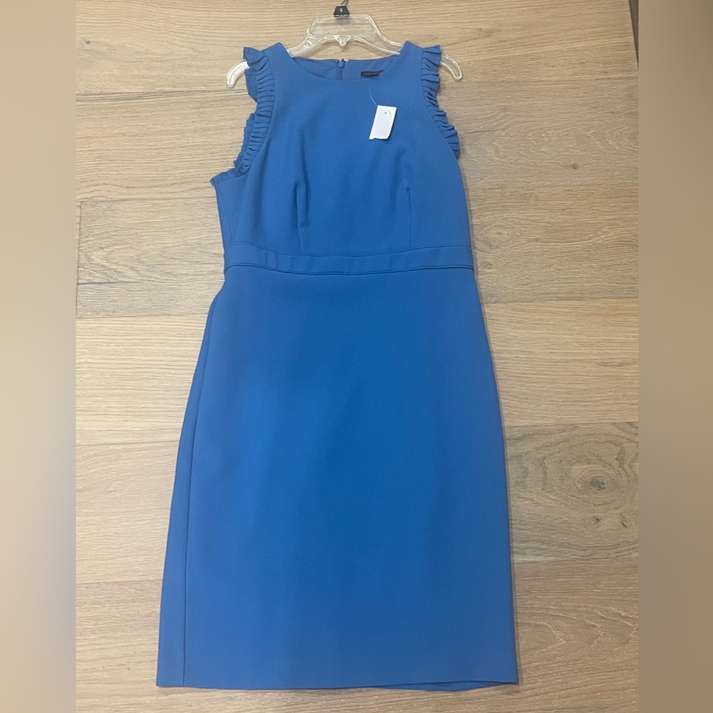 Ann Taylor Vibrant Blue Ruffle Sleeve Dress